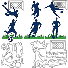 2 шт 2 стили трафареты для штампов из углеродистой стали, для diy scrapbooking, Фотоальбом, декоративная бумага для тиснения, цвет нержавеющей стали, футбол