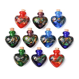 Подвески ручной работы бусины бутылки духов, сердце прелести, с пробкой