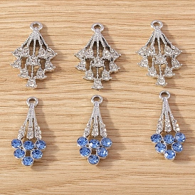 Alloy Rhinestone Pendants, Platinum