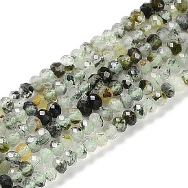 Natural Prehnite Beads Strands, Faceted, Rondelle