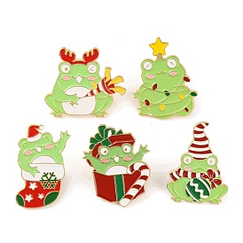 Christmas Frog Alloy Enamel Pins for Backpack Clothes