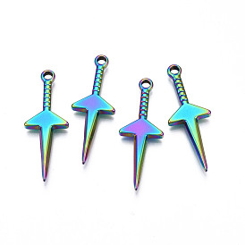 Ion Plating(IP) 304 Stainless Steel Pendants, Sword
