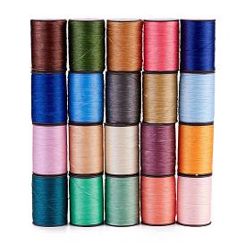 Flat Waxed Polyester Thread String, Micro Macrame Cord, for Leather Sewing Stitching