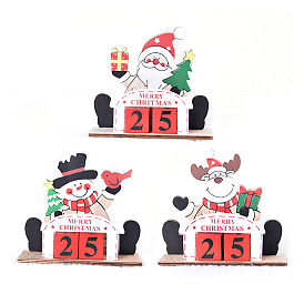Wooden Santa Claus Deer Snowman Doll Display Decoration, Christmas Ornaments, for Party Gift Home Decoration