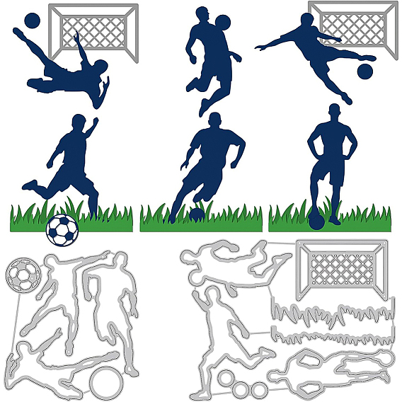 2 шт 2 стили трафареты для штампов из углеродистой стали, для diy scrapbooking, Фотоальбом, декоративная бумага для тиснения, цвет нержавеющей стали, футбол