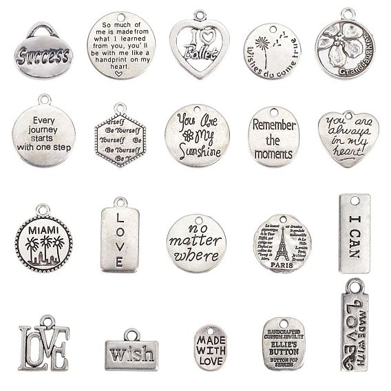 Tibetan Style Alloy Pendants, Mixed Shapes