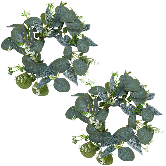 2Штукатурная гирлянда из шелковой ткани и полиэтиленового пластика для свечей, искусственный венок