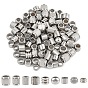 90шт 9 стили нержавеющая сталь европейские бусины, бусины с большим отверстием, column & rondelle
