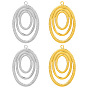 304 Stainless Steel Pendants,  Oval Charm