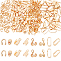 240Pcs 4 Style  Brass Folding Crimp Ends, Brass Wire Guardian and Protectors, Brass Snap on Bails, Brass Bead Tips, Long-Lasting Plated