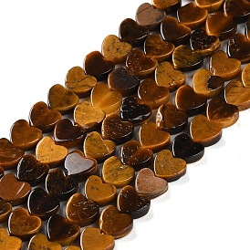 Natural Tiger Eye Beads Strands, Heart