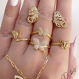 Butterfly Zircon Earrings 925 Silver Pin Women's Asymmetrical Studs Jewelry