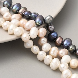 Natural Cultured Freshwater Pearl Beads Strands, Top Drilled, Rice