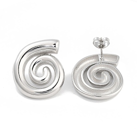 Boucles d'oreilles à tige en acier inoxydable vortex gauche et droit pour femmes