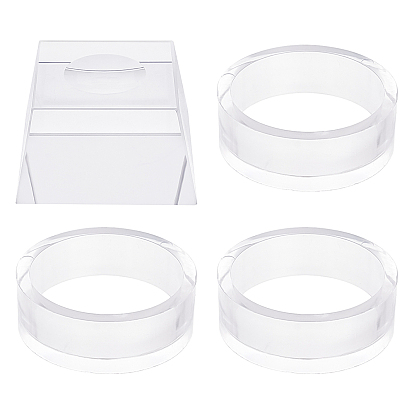2 Style Acrylic Display Frame, for Crystal Ball Diaplay, Flat Round, Glass Crystal Display Bases