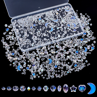 Стеклянные бусины с гальваническим покрытием , рондель и биконус, гальваническое покрытие, граненые