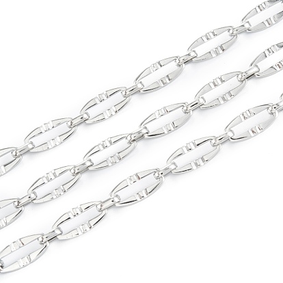 Handmade 304 Stainless Steel Link Chains, Unwelded, with Spool