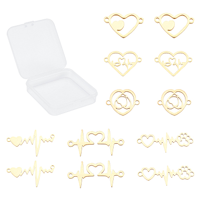 201 Stainless Steel Links Connectors, Laser Cut Links, Heart