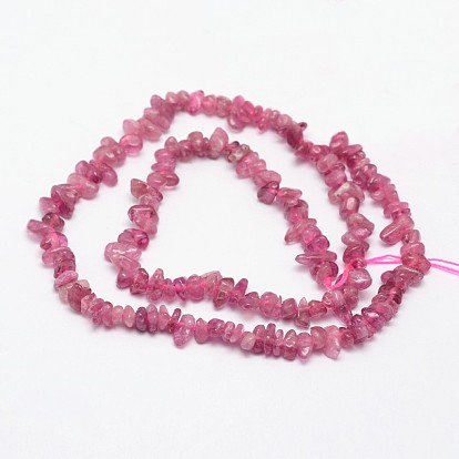 Chips Natural Tourmaline Beads Strands, 3~8x3~12x3~5mm, Hole: 1mm, about 16 inch