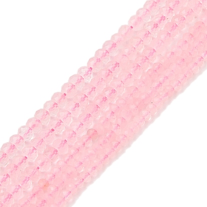 Природного розового кварца нитей бисера, граненые, рондель
