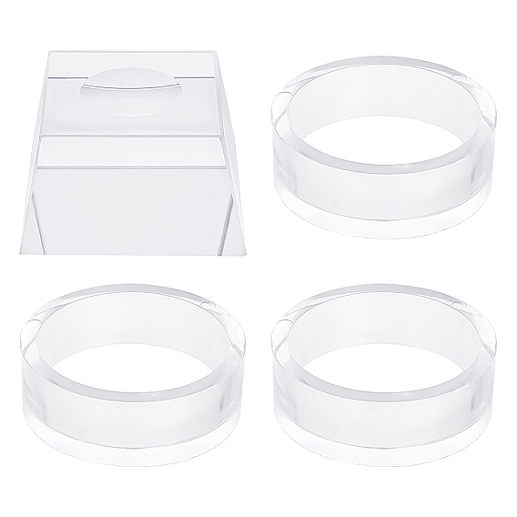 2 Style Acrylic Display Frame, for Crystal Ball Diaplay, Flat Round, Glass Crystal Display Bases