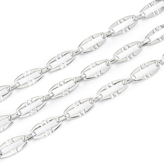 Handmade 304 Stainless Steel Link Chains, Unwelded, with Spool