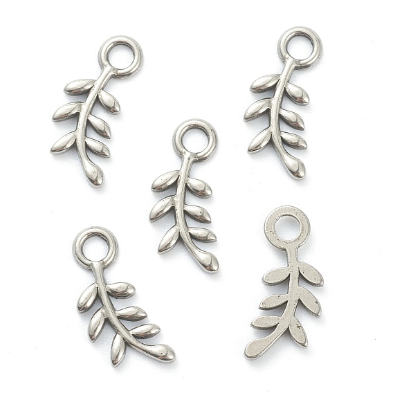 304 Stainless Steel Charms, Leaf