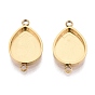 304 Stainless Steel Connector Cabochon Settings, Teardrop, Ion Plating(IP)