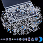 Electroplate Glass Beads Strands, Rondelle & Bicone, Pearl Luster Plated, Faceted