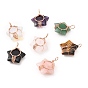 Gemstone Pendants, with Eco-friendly Copper Wire Wrapped, Cadmium Free & Lead Free, Star