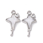 Alloy Micro Pave Cubic Zirconia Pendants, with Resin Cabochons, Star