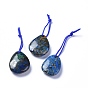 Natural Chrysocolla and Lapis Lazuli Pendants, Teardrop
