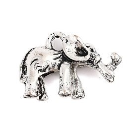 Tibetan Style Alloy Pendants, Elephant, 22x15x7mm, Hole: 2mm