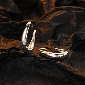 Минималистичные серебряные серьги-кольца для женщин s925 - шикарно, элегантные и смелые украшения для ушей