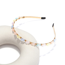 Handmade Candy-colored Transparent Resin White Cabbage Headband - Minimalist, Narrow Headband.