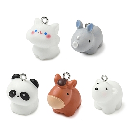 Подвески из смолы серии животных, с платиновыми железными петлями
