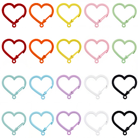 20 шт. 10 цвета запекаемой краски сплава карабины для ключей связки ключей, сердце