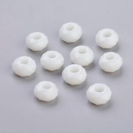 Perles européennes en verre, facettes rondelle, 14x8mm, Trou: 5mm