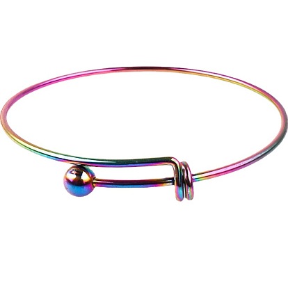 Openable Stainless Steel Bracelet Plated Color 1.8mm Metal Jewelry Pendant Beaded