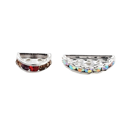 Покрытие стойки латунные распорные бусины со стразами, форма вентилятор, без кадмия и без свинца, долговечный