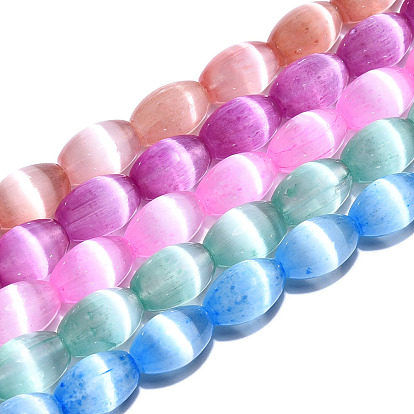 Нити бусин из окрашенного натурального селенита, рис