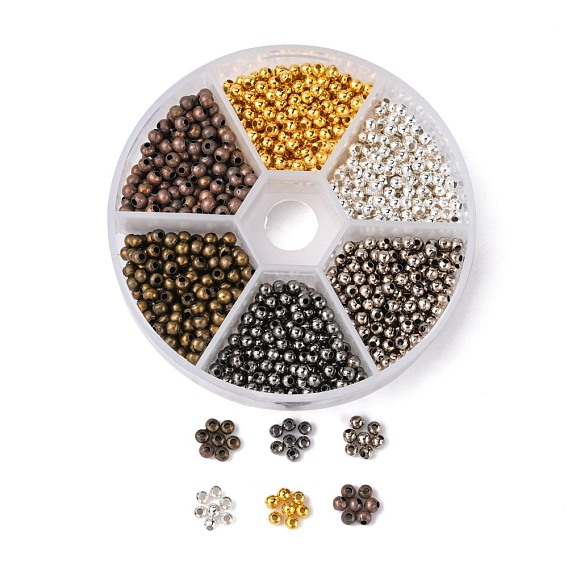 1180Pcs Iron Spacer Beads, Round