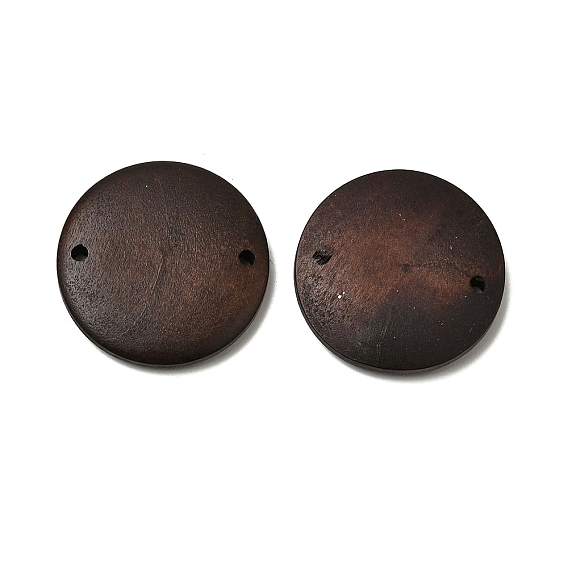 Natural Wood Links Connector Charms, Dyed, Disc