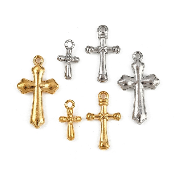 304 кулон из нержавеющей стали, ионное покрытие (ip), крест очарование