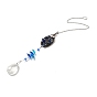 Lapis Lazuli Pendant Decoration, Hanging Suncatcher, with Brass Rings, Horse Eye Alloy Frame and Iron Findings, Teardrop