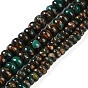 Собранные нити бусин из натурального малахита и бронзита, рондель