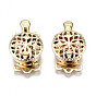 Brass Box Clasps, 3-Strand, 6-Hole, Nickel Free, Flat Round