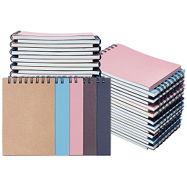 20 Stück 5 Farben Papier Spiralhefte, mit Eisenring, Rechteck