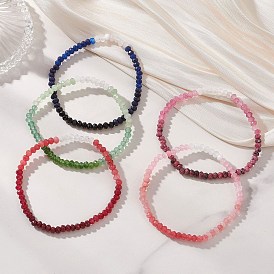 Браслеты-рондели из натуральных окрашенных малайзийских нефритов для женщин, градиент цвета