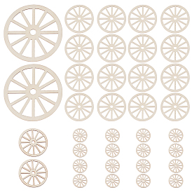 40 шт. 2 стили незаконченные пустые деревянные подвески в виде колеса набор для рисования, пирография, домашнего декора